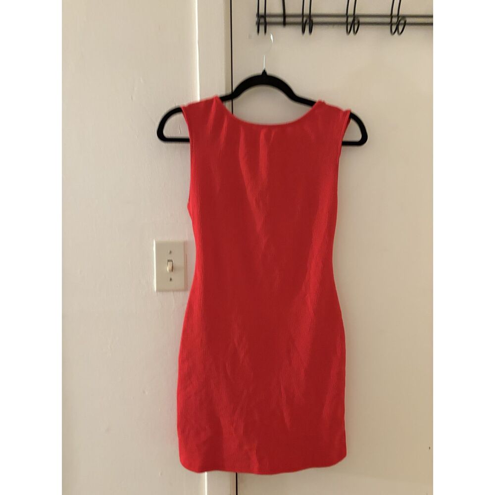 Bershka Red Textured Mini Dress Stretch Sleeveless Women's Small EUR S / US S